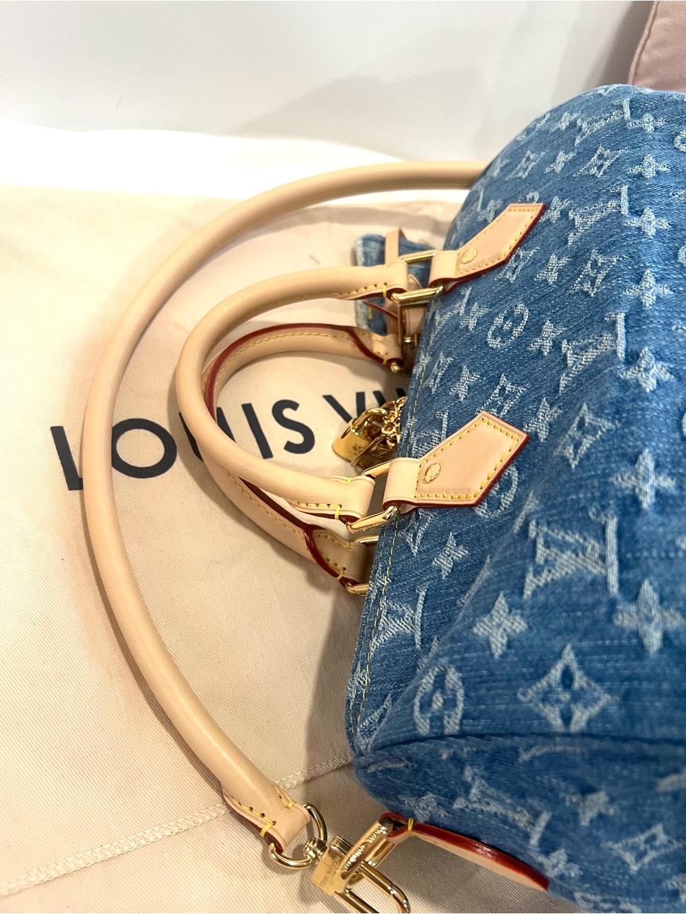 NEW🔥Louis Vuitton Denim Speedy Soft 30 - Picture 5 of 9